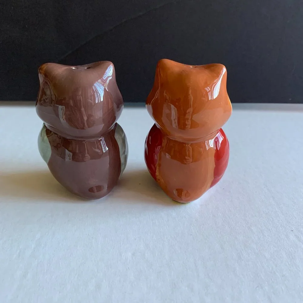 Pfaltzgraff Collectables Hand Painted Sculpted Owl Salt & Pepper Shakers NEW - Picture 7 of 7